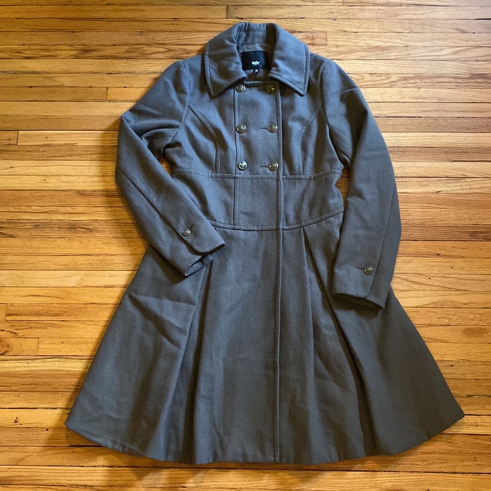 Retro Wool Blend Winter Pea Coat, Mossimo Target, Vintage Style, Princess Cut